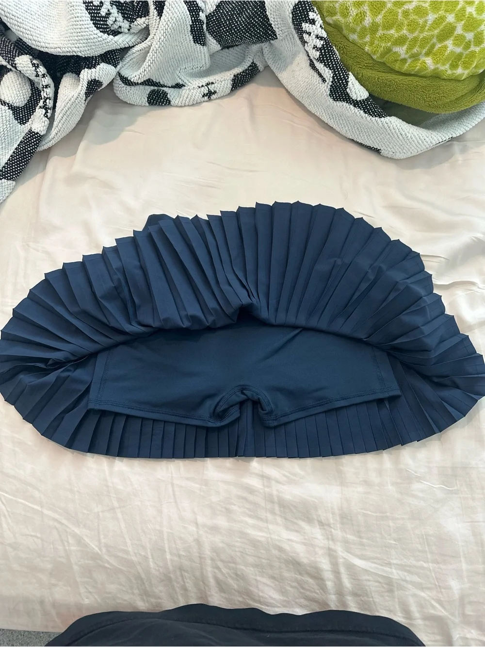 ALO Yoga Navy Pleated Mini Skirt